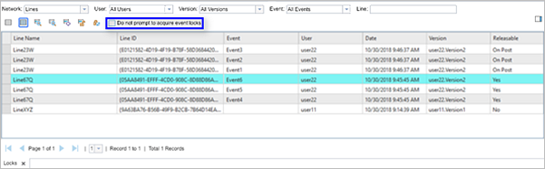 Disabling conflict prevention prompts through the Show Locks table